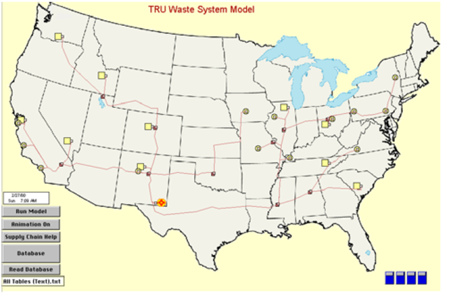 TRU Waste System Model Map